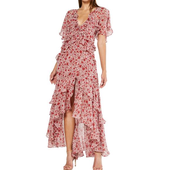 $307 Misa Katarina Rust Animal Floral Dress Size XS - Picture 1 of 6